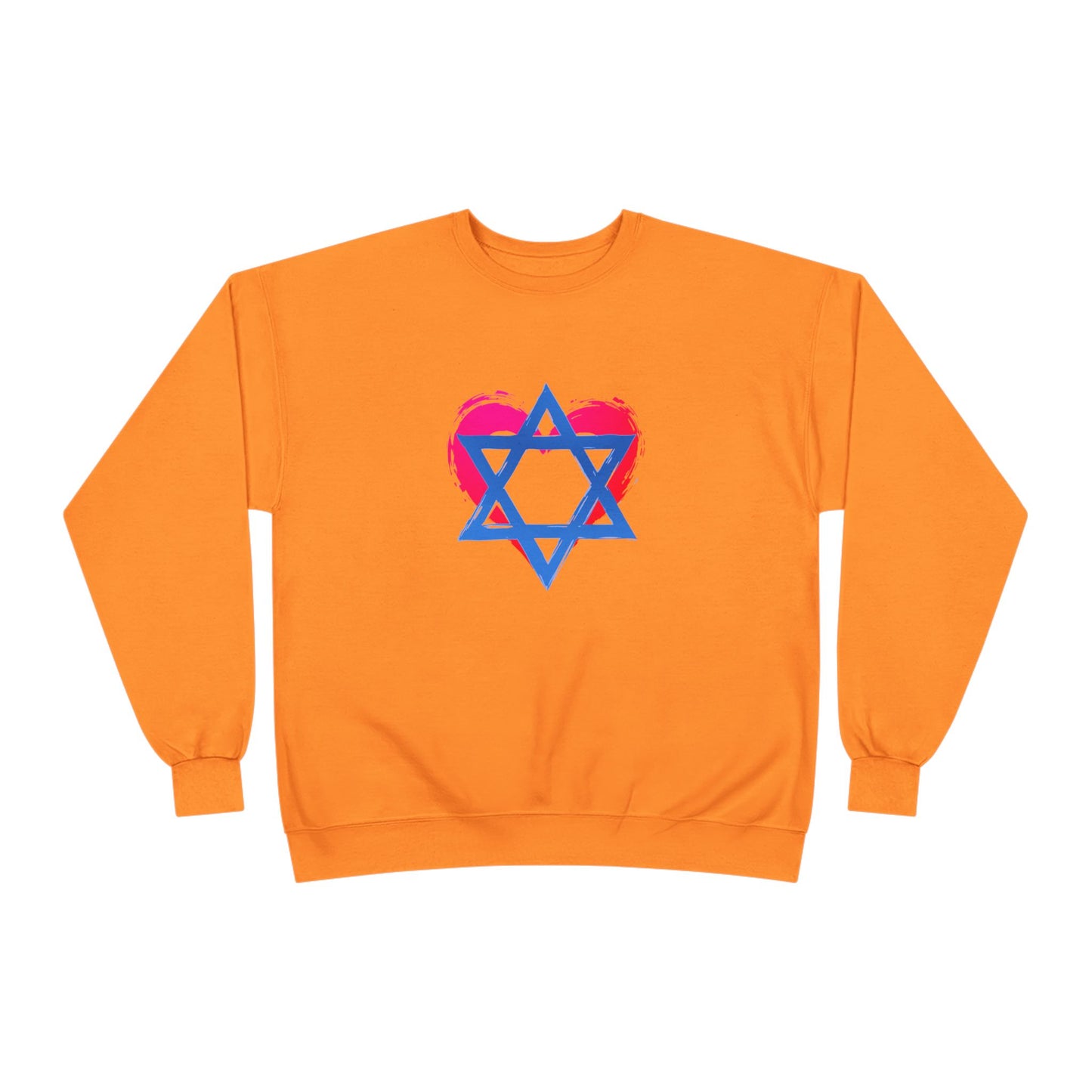 Star of David with Heart Unisex EcoSmart® Crewneck Sweatshirt