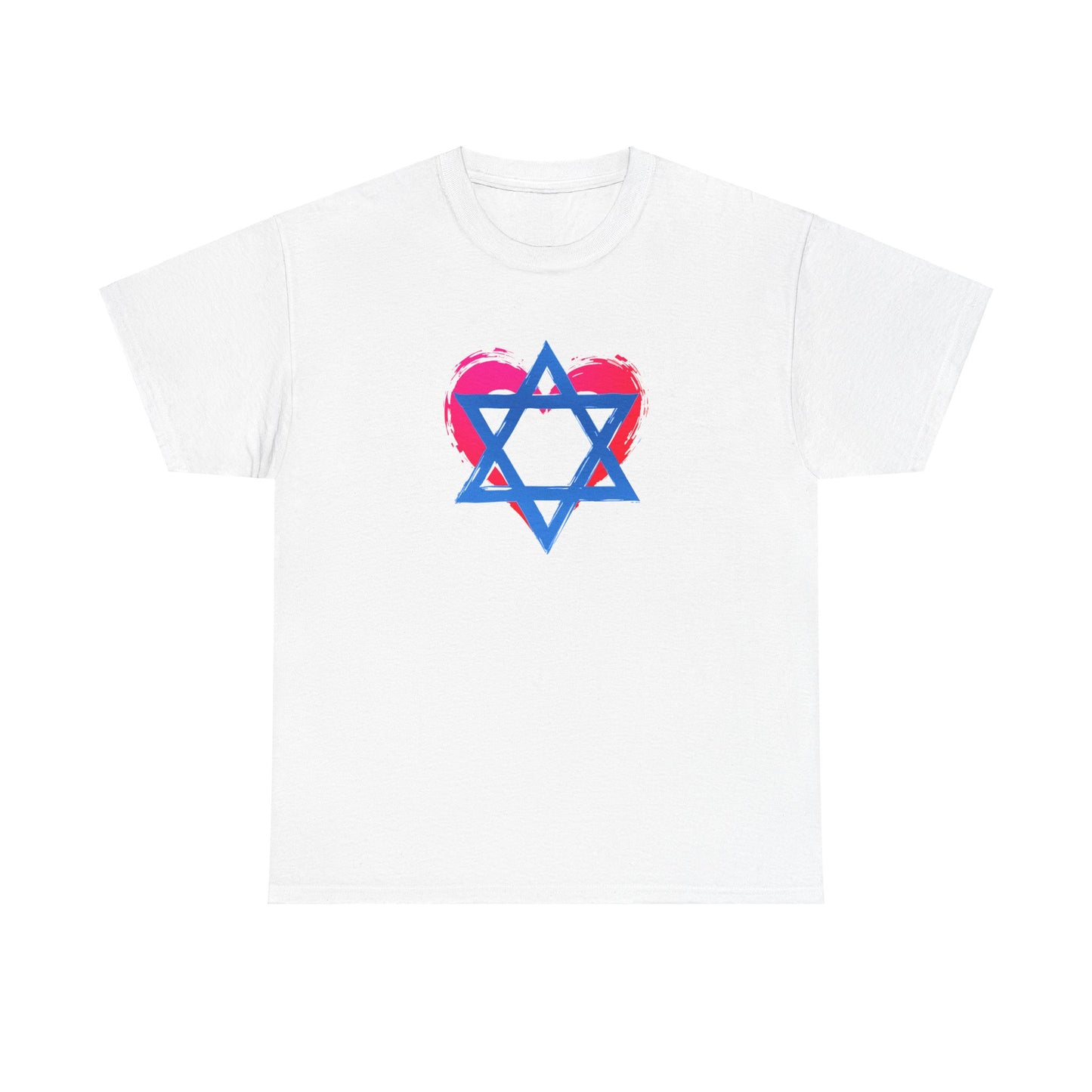 Star of David with Heart Unisex Heavy Cotton Tee