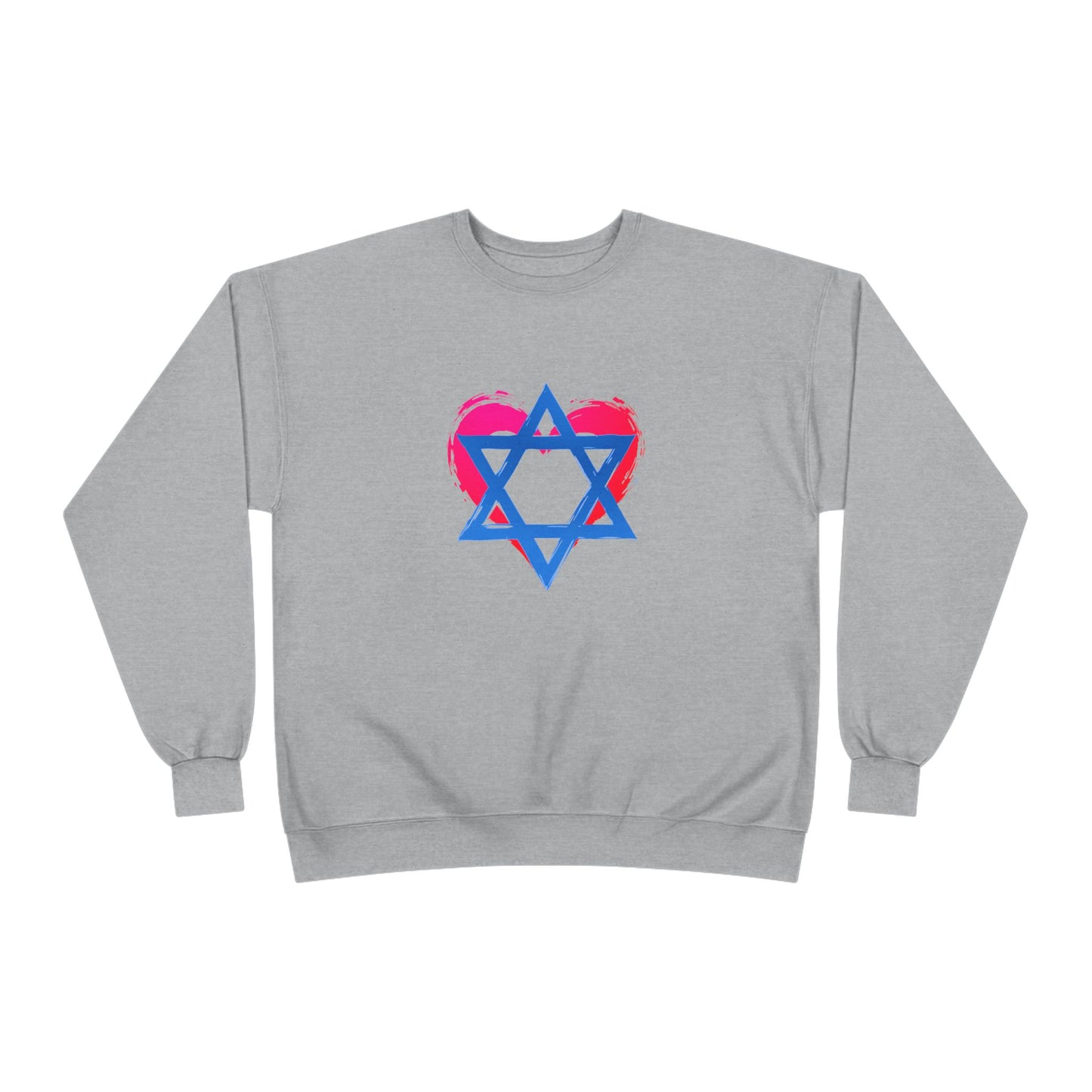 Star of David with Heart Unisex EcoSmart® Crewneck Sweatshirt