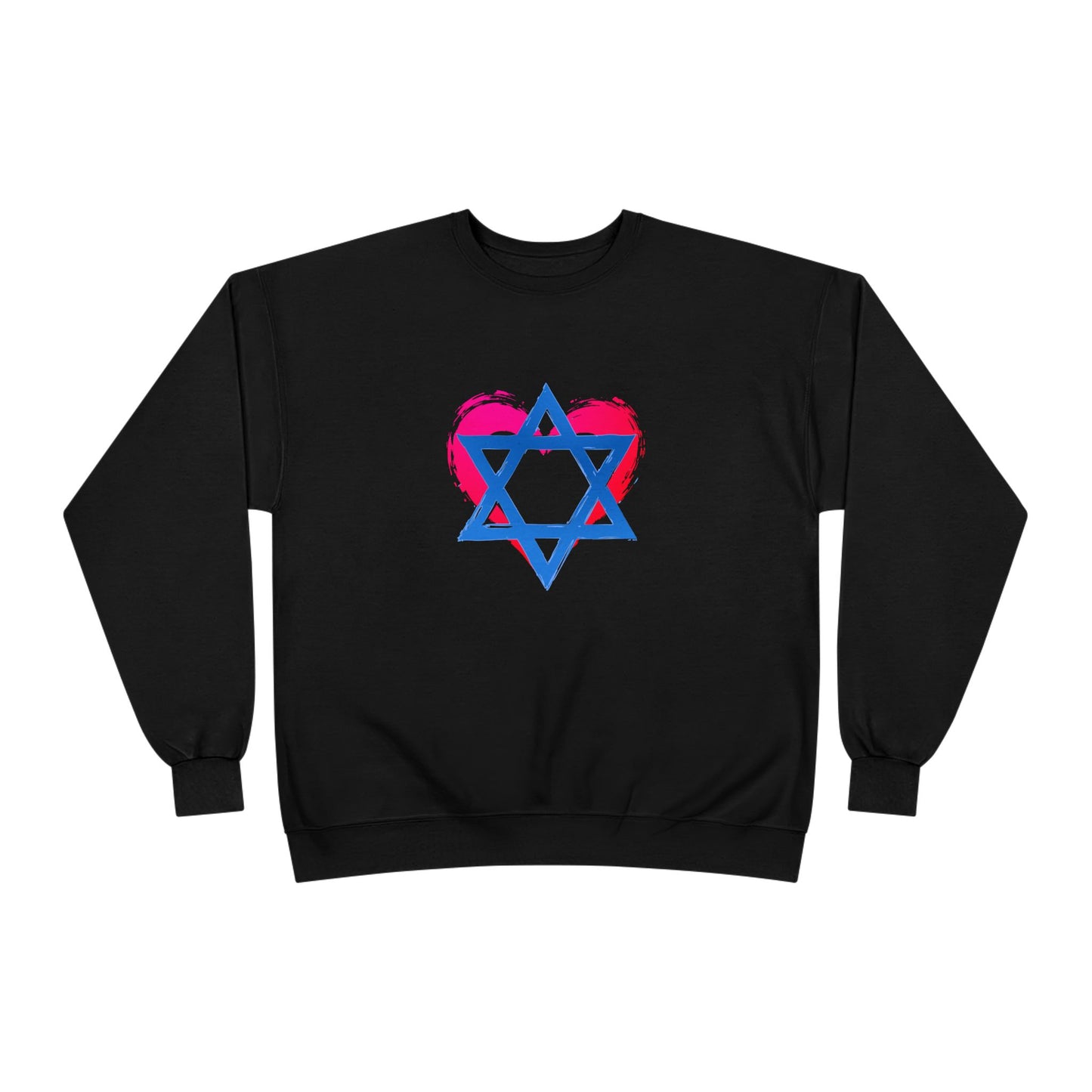 Star of David with Heart Unisex EcoSmart® Crewneck Sweatshirt