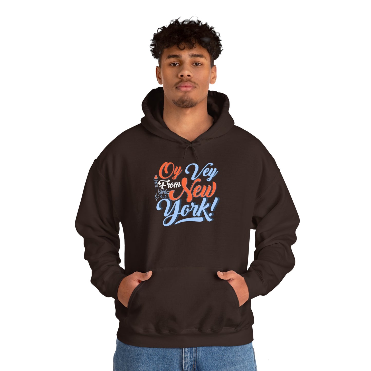 "OY VEY FROM NEW YORK" Unisex Heavy Blend™ Hooded Sweatshirt