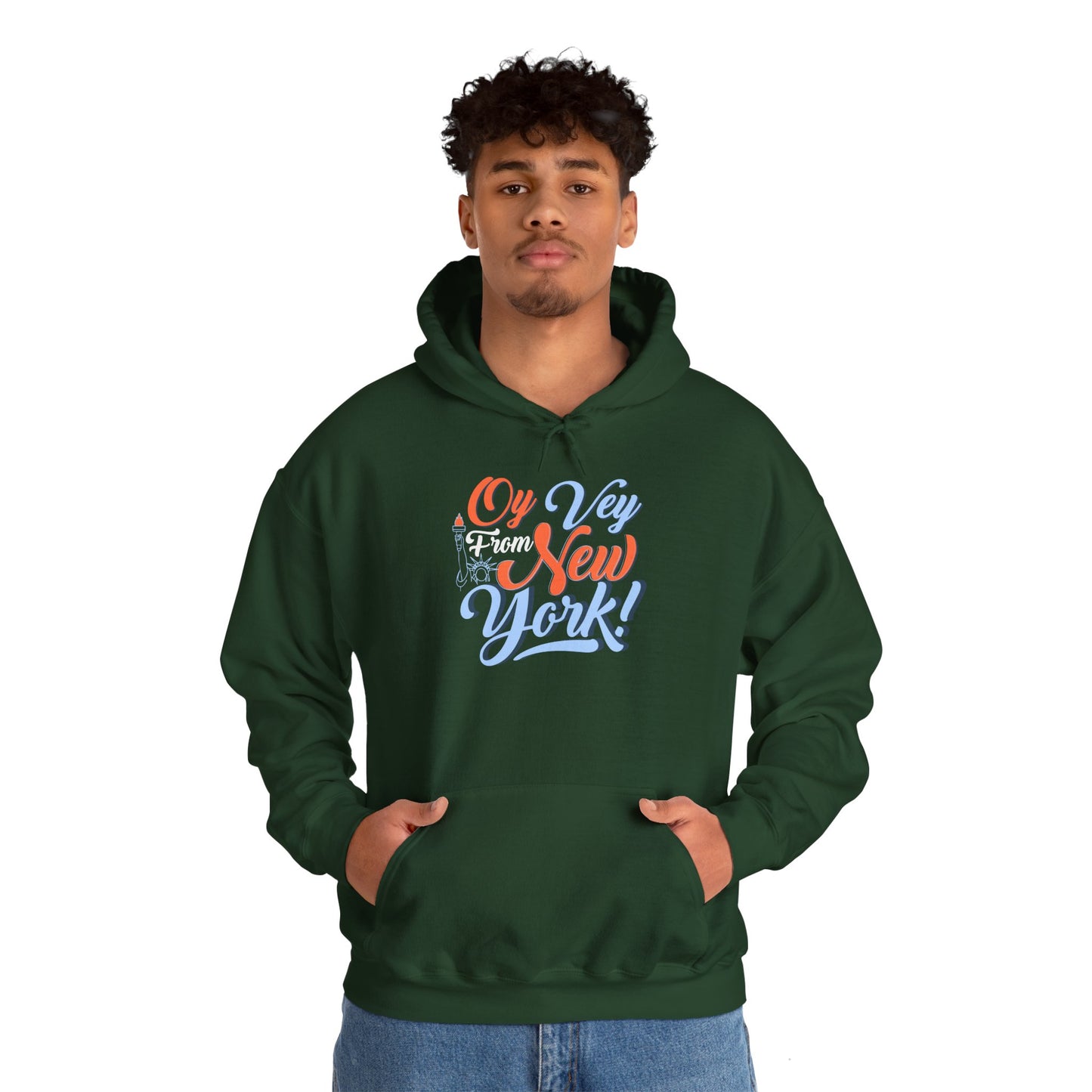 "OY VEY FROM NEW YORK" Unisex Heavy Blend™ Hooded Sweatshirt