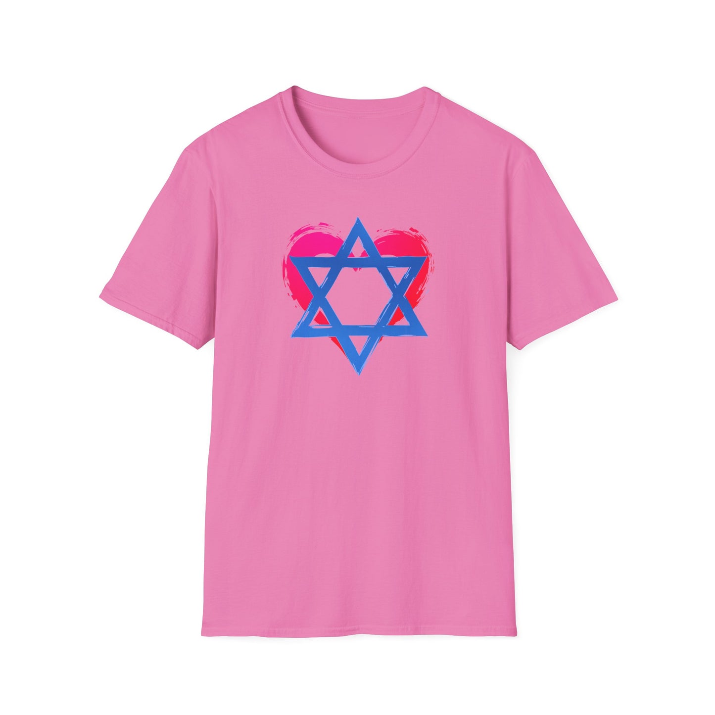 Star of David with Heart Unisex Softstyle T-Shirt