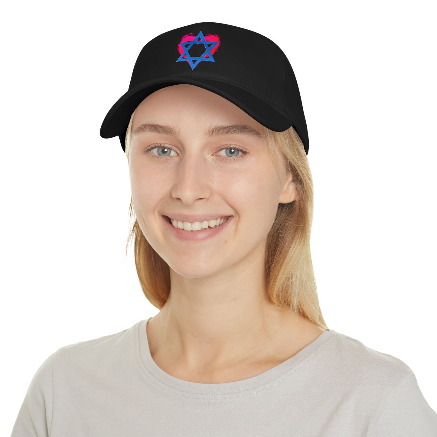 Star of David with Heart Low Profile Baseball Cap