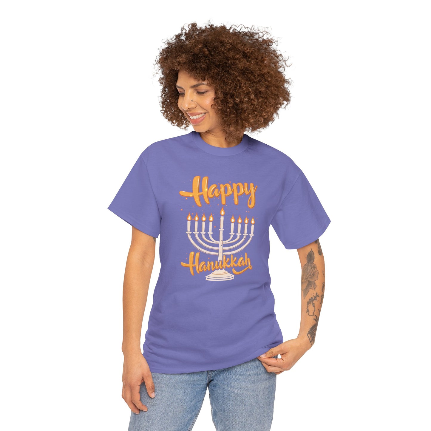 "Happy Hanukkah" Unisex Heavy Cotton Tee