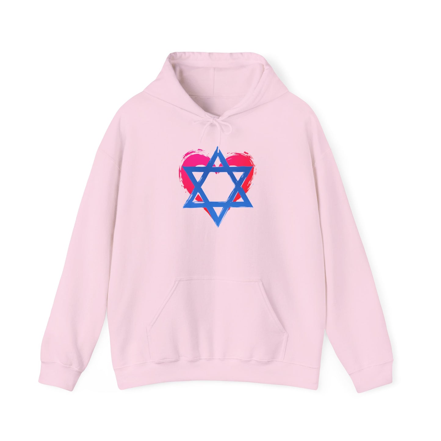 Star of David with Heart Unisex Heavy Blend™ Hooded Sweatshirt