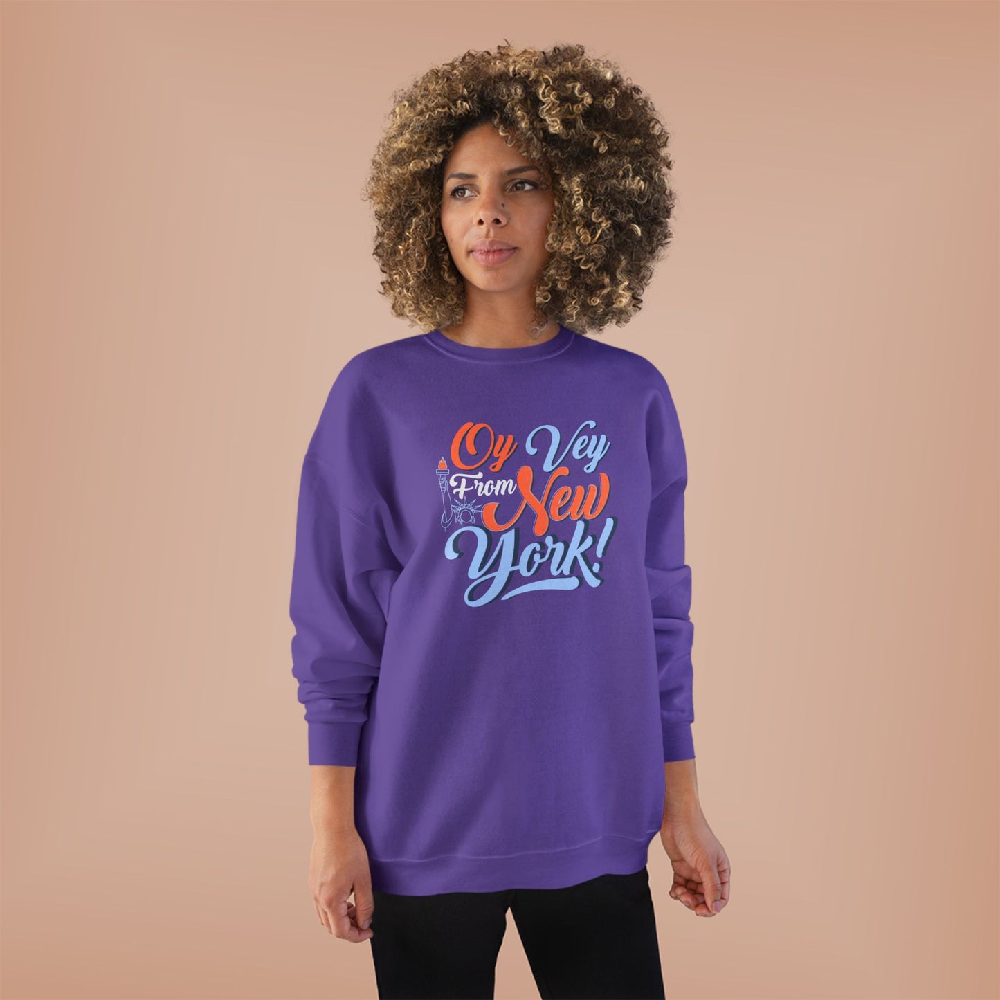 "OY VEY FROM NEW YORK" Unisex EcoSmart® Crewneck Sweatshirt