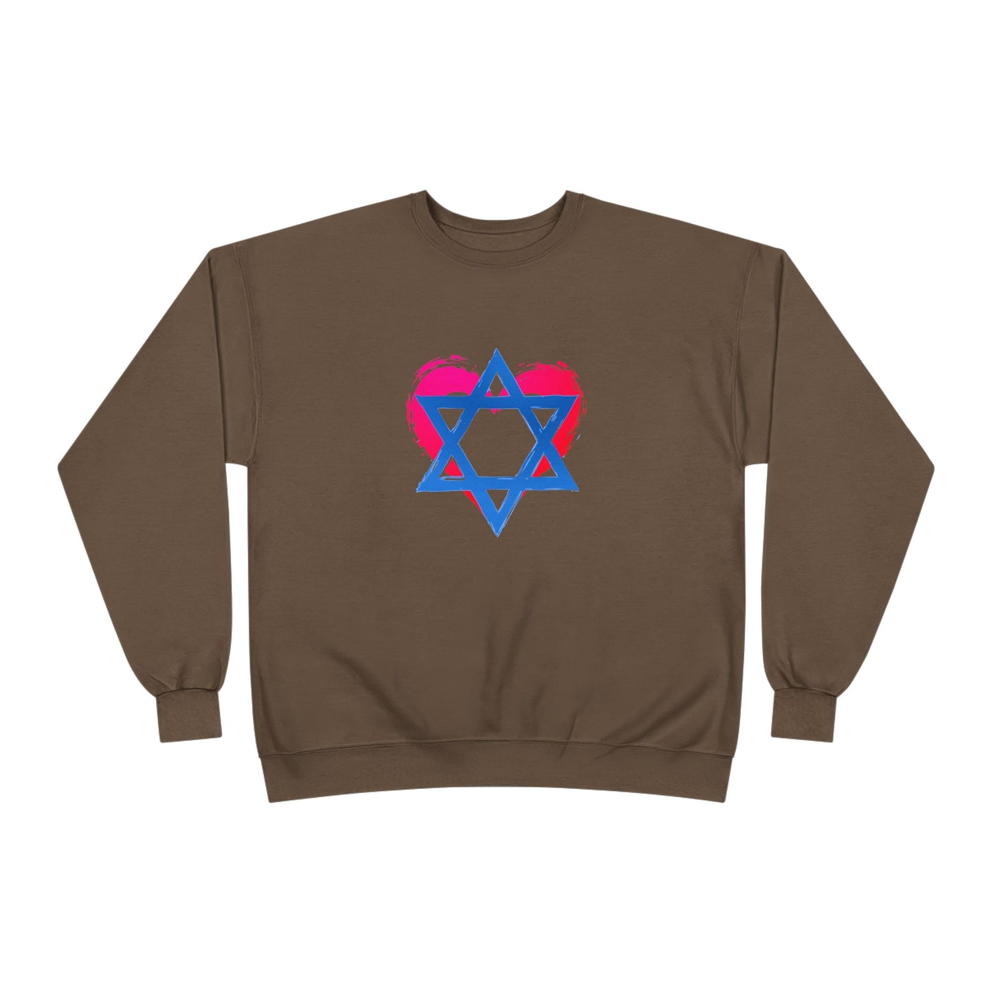 Star of David with Heart Unisex EcoSmart® Crewneck Sweatshirt