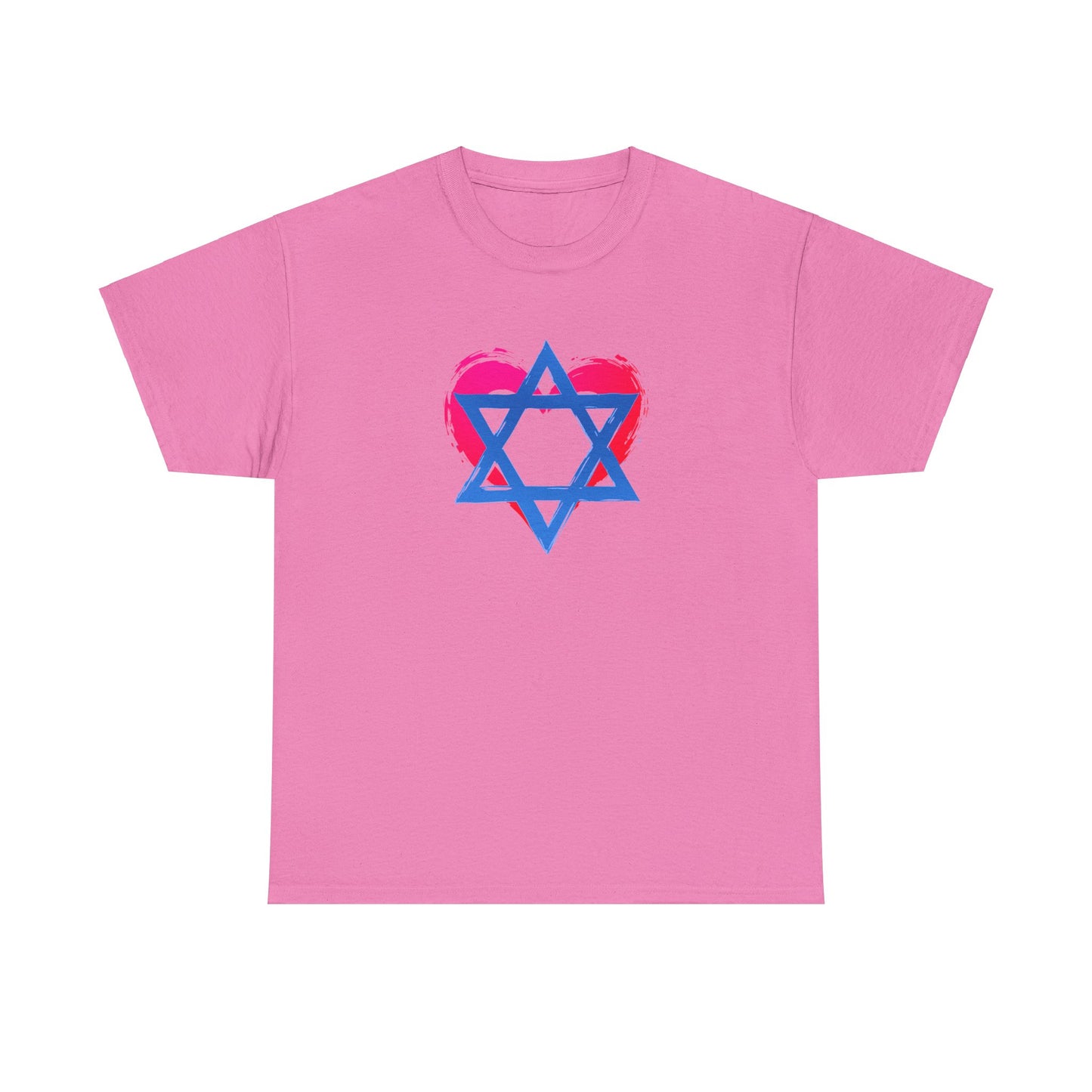 Star of David with Heart Unisex Heavy Cotton Tee