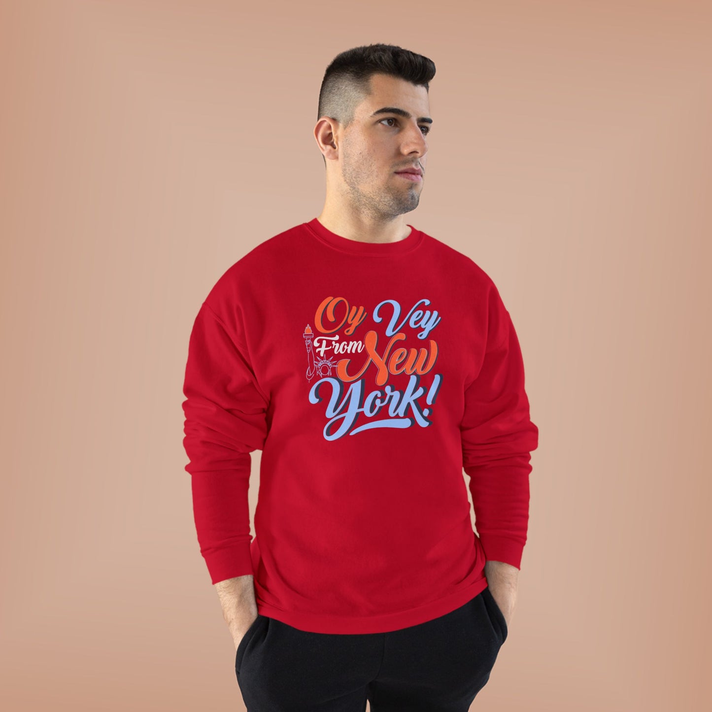 "OY VEY FROM NEW YORK" Unisex EcoSmart® Crewneck Sweatshirt