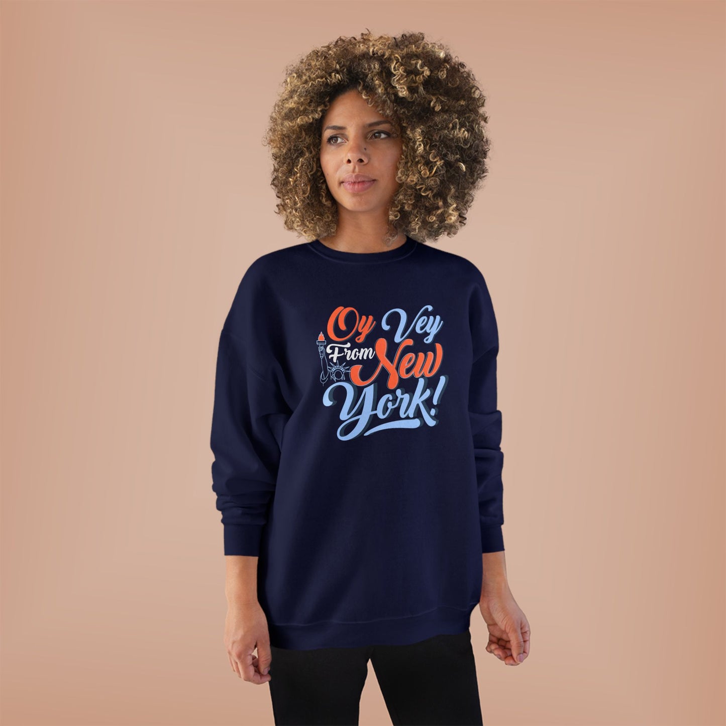 "OY VEY FROM NEW YORK" Unisex EcoSmart® Crewneck Sweatshirt