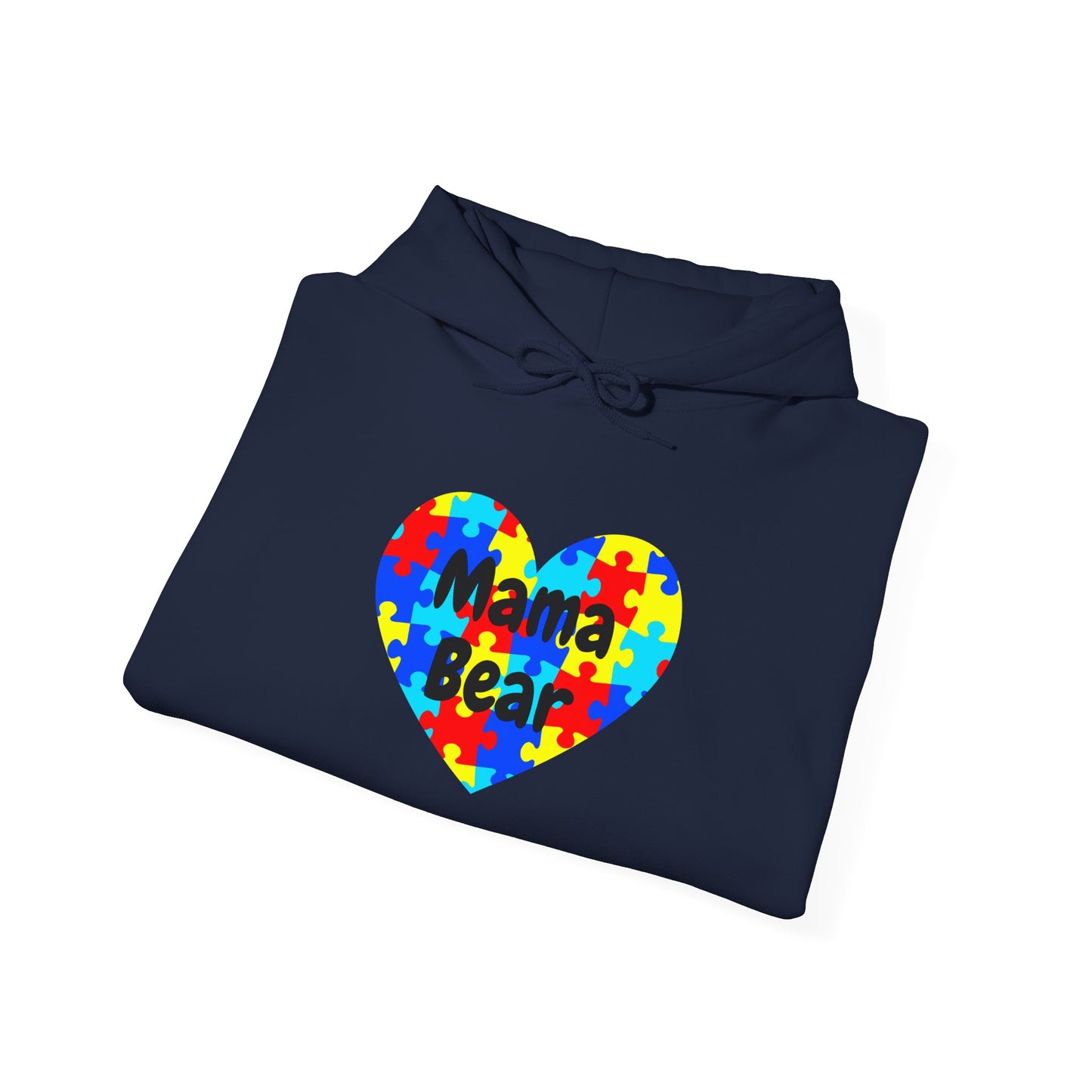 Mama Bear Autism Puzzle Heart Sweatshirt - Autism Awareness Mom Hoodie