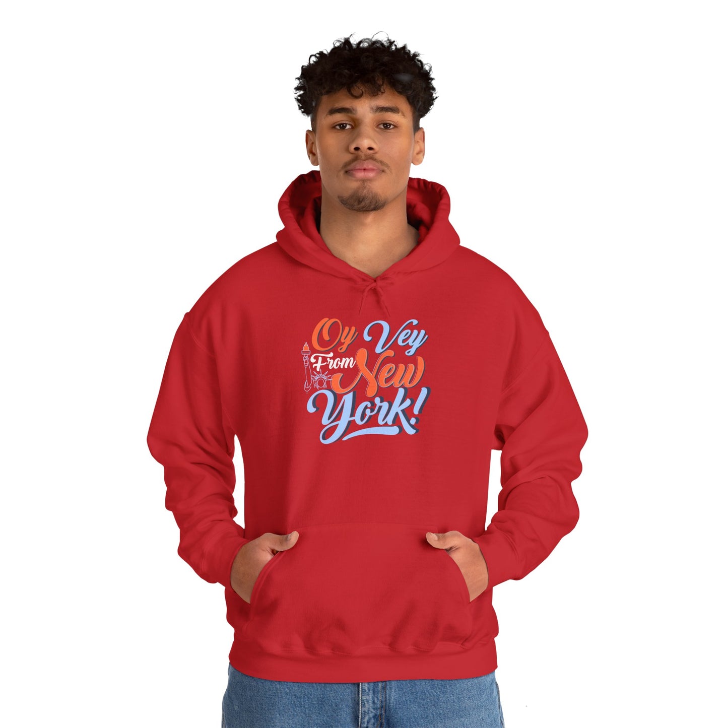 "OY VEY FROM NEW YORK" Unisex Heavy Blend™ Hooded Sweatshirt