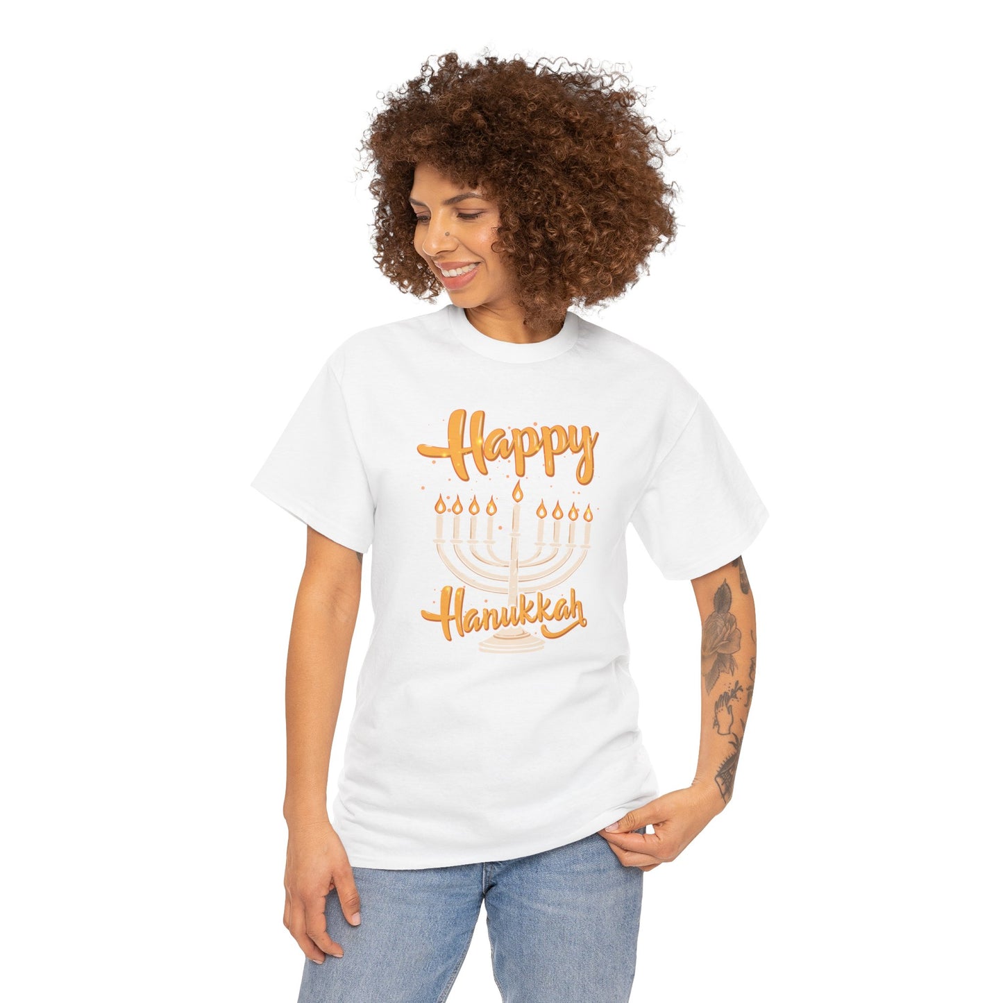 "Happy Hanukkah" Unisex Heavy Cotton Tee