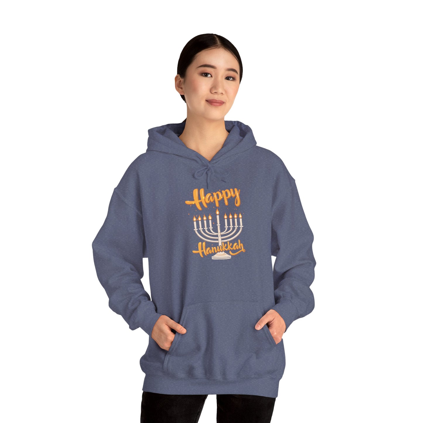 "Happy Hanukkah" Unisex Heavy Blend™ Hooded Sweatshirt