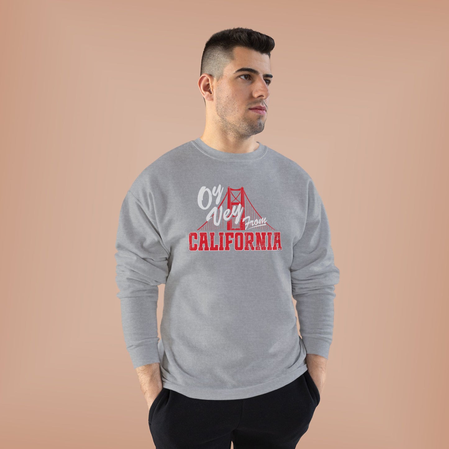 "OY VEY FROM CALIFORNIA" Unisex EcoSmart® Crewneck Sweatshirt