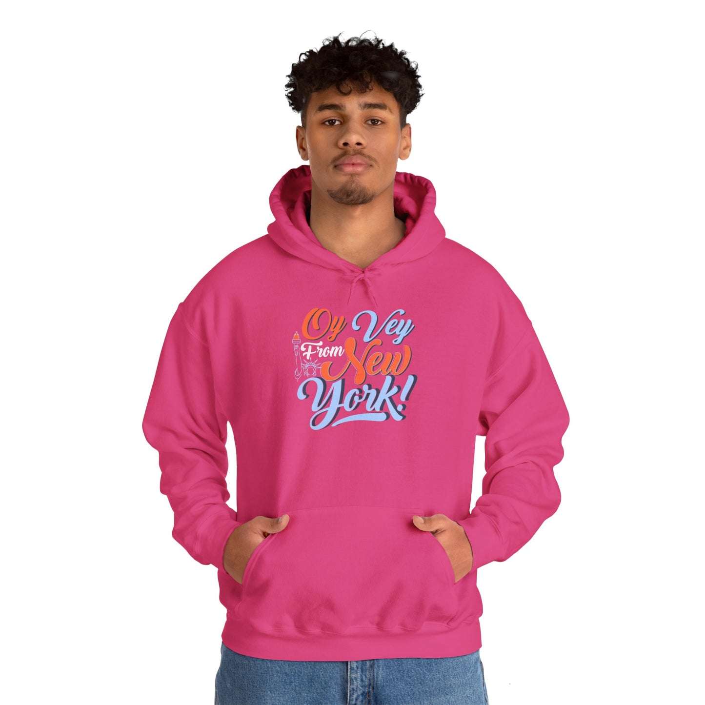 "OY VEY FROM NEW YORK" Unisex Heavy Blend™ Hooded Sweatshirt