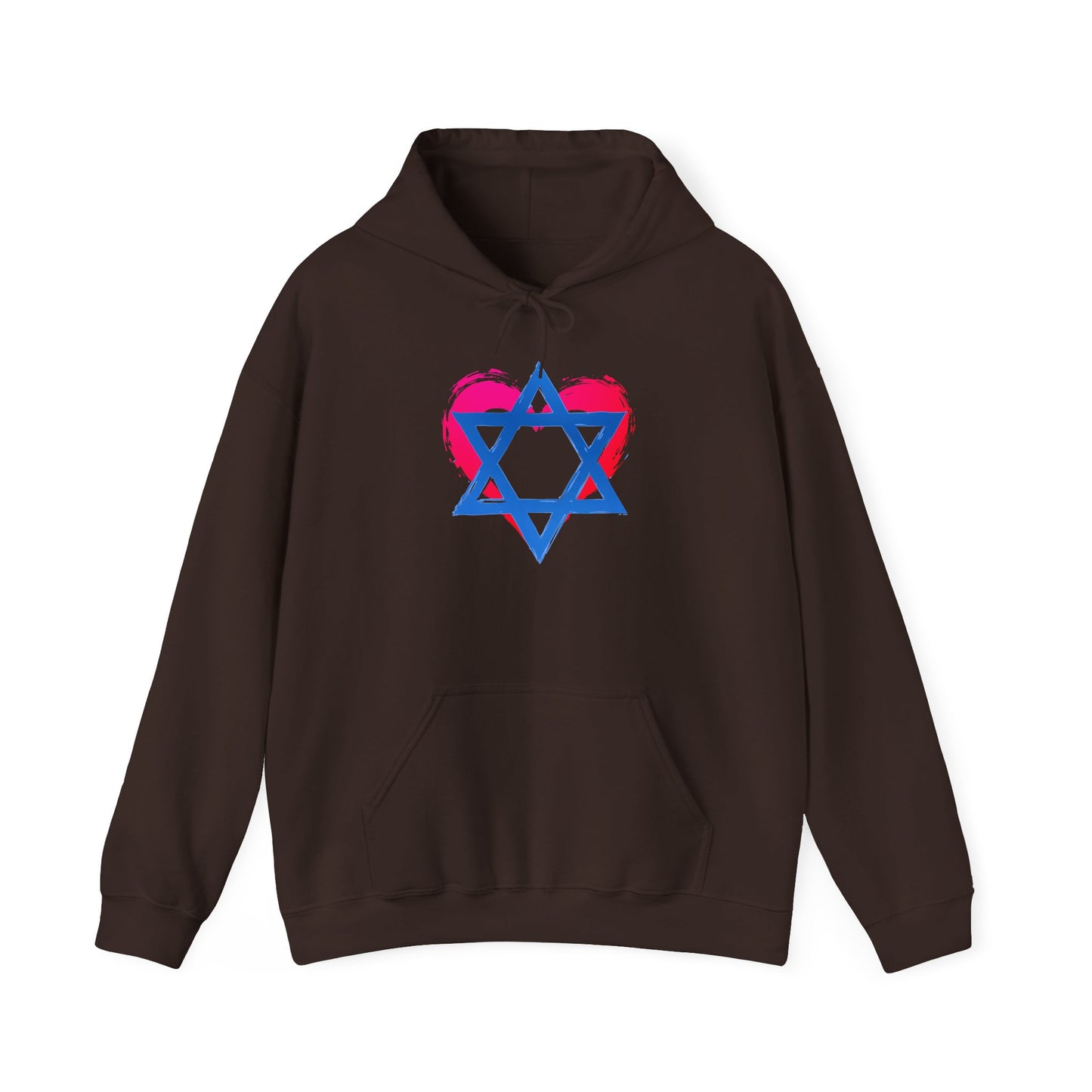 Star of David with Heart Unisex Heavy Blend™ Hooded Sweatshirt