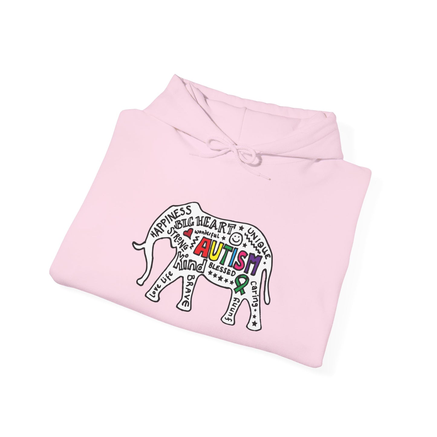 Autism Awareness Elephant Hoodie - Colorful Puzzle Piece Design