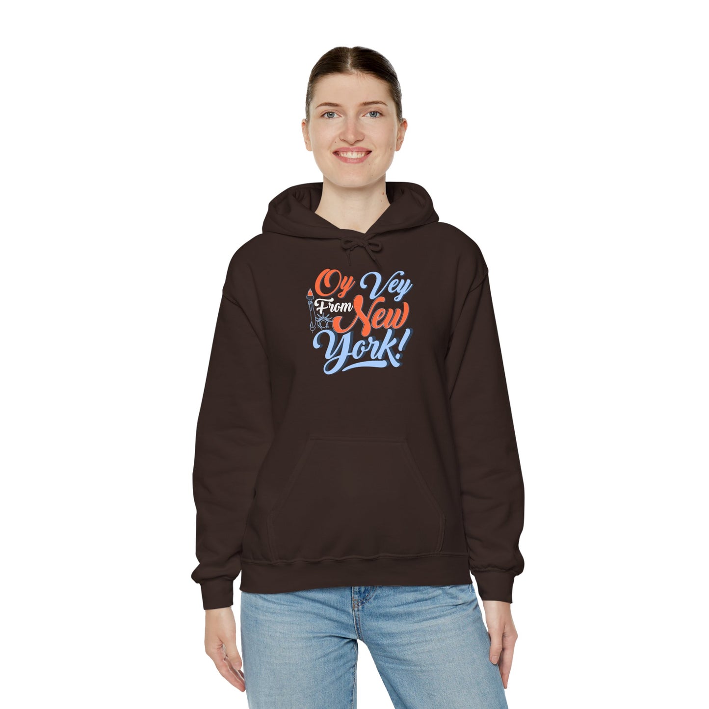 "OY VEY FROM NEW YORK" Unisex Heavy Blend™ Hooded Sweatshirt