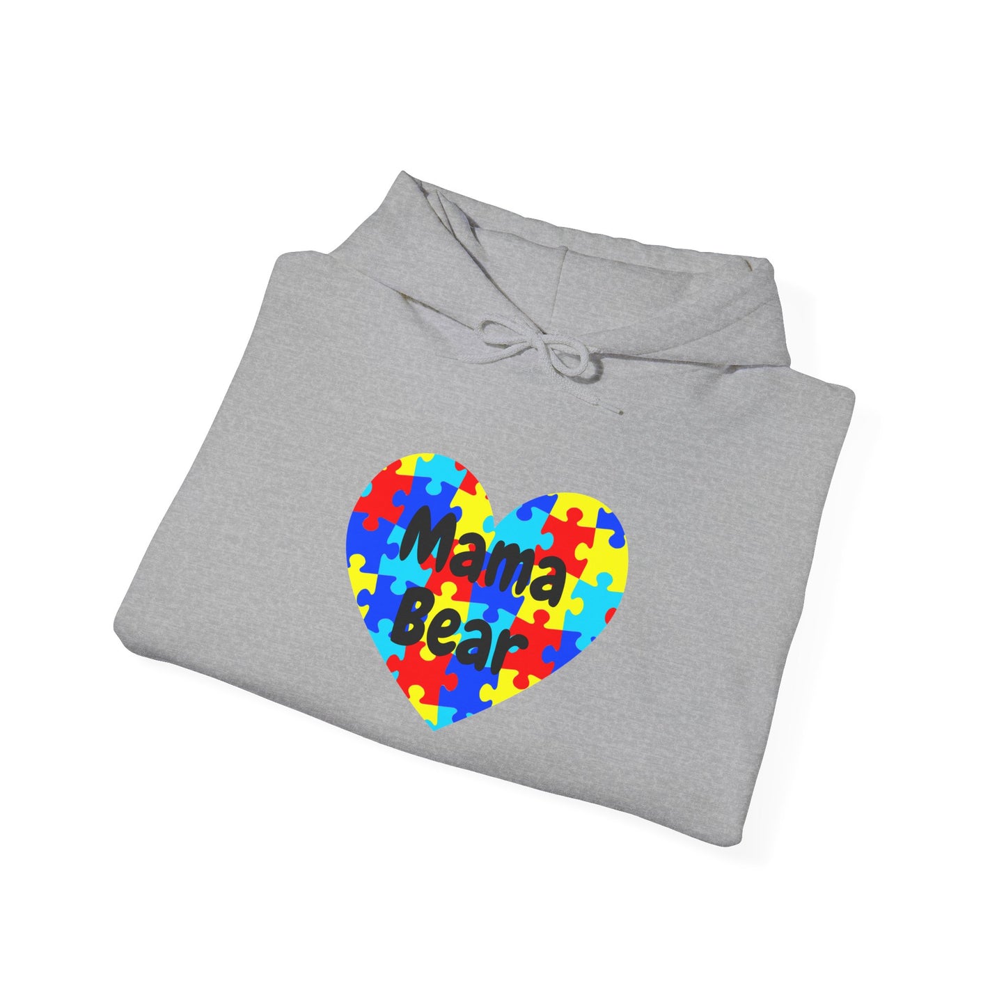 Mama Bear Autism Puzzle Heart Sweatshirt - Autism Awareness Mom Hoodie