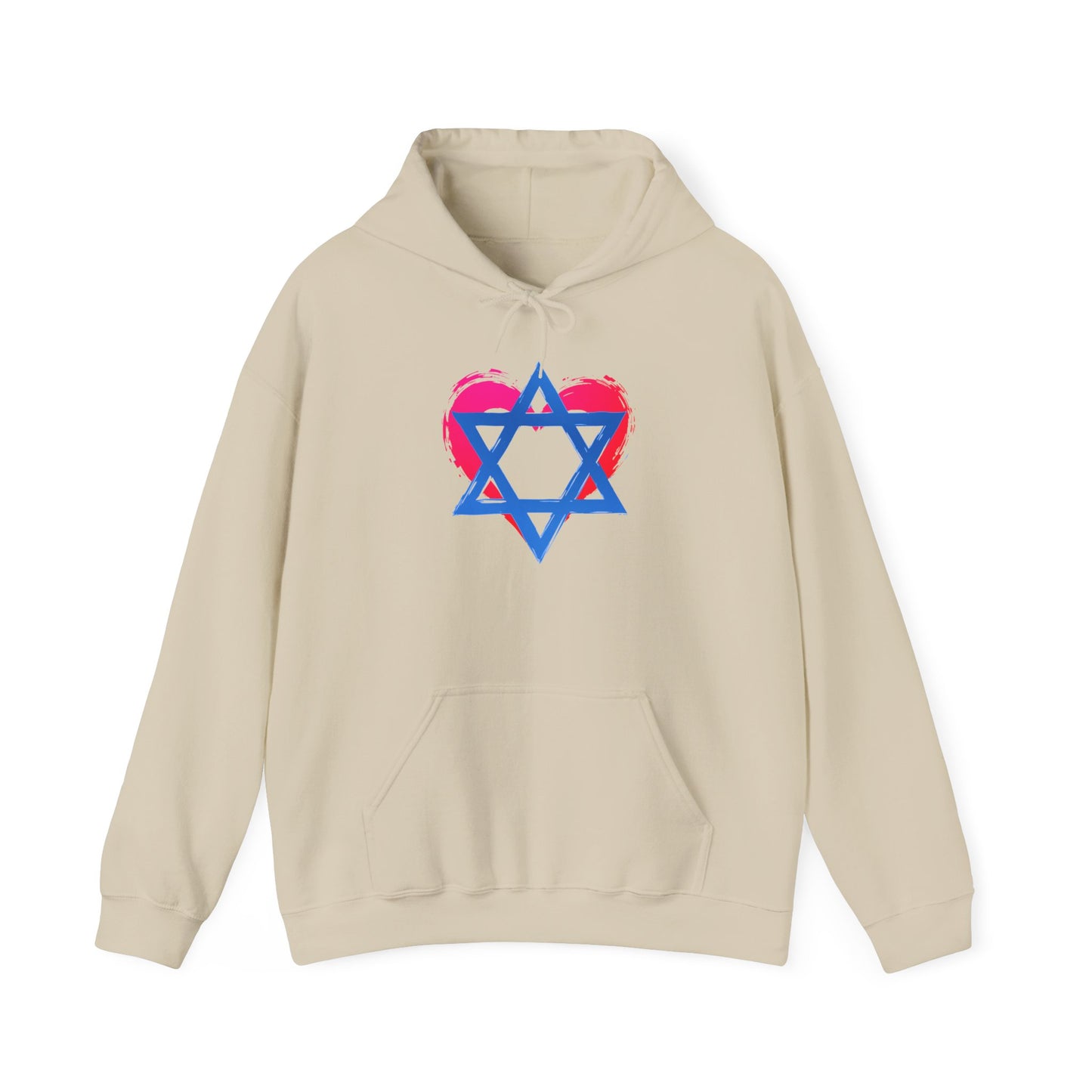 Star of David with Heart Unisex Heavy Blend™ Hooded Sweatshirt