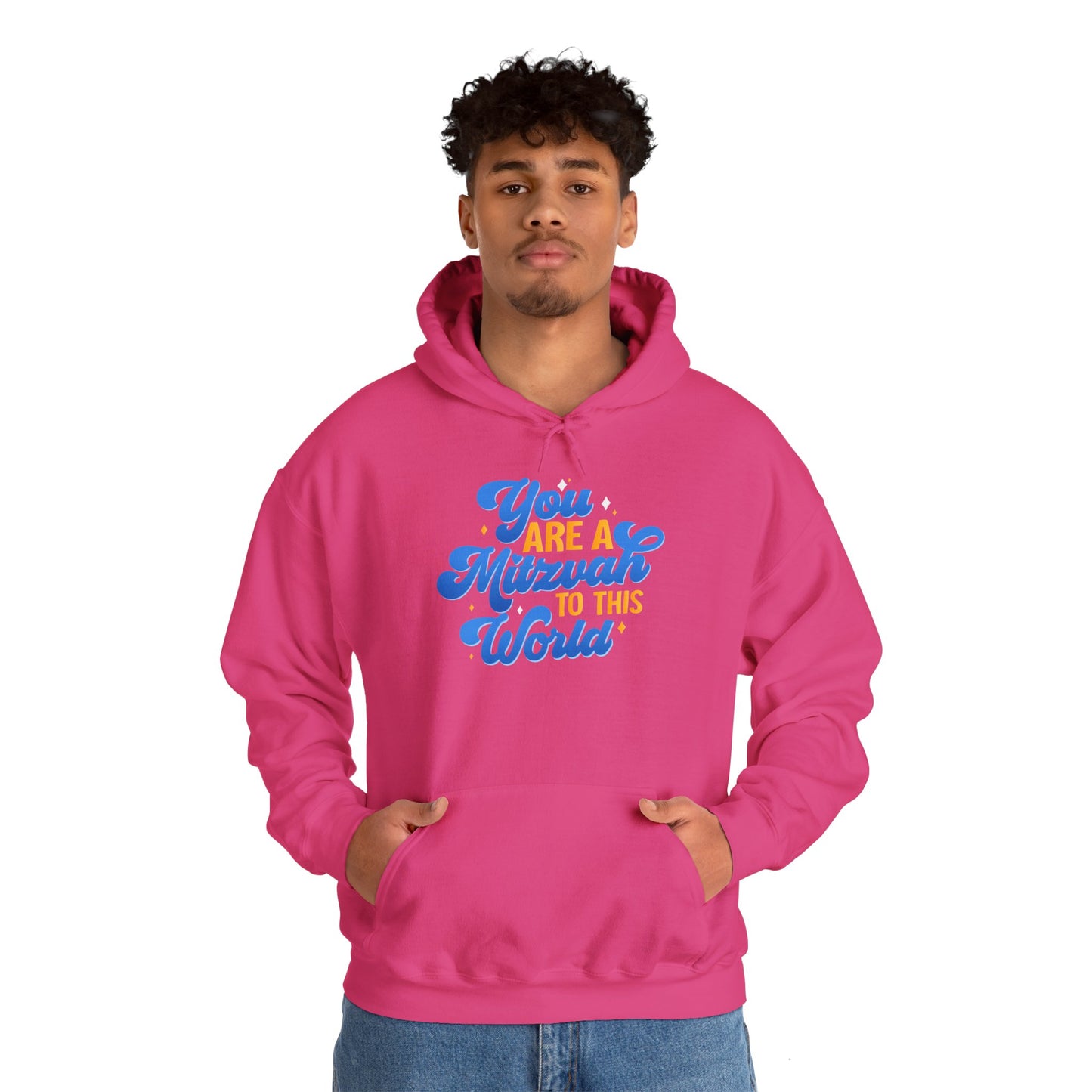 "YOU ARE A MITZVAH TO THIS WORLD" Unisex Heavy Blend™ Hooded Sweatshirt