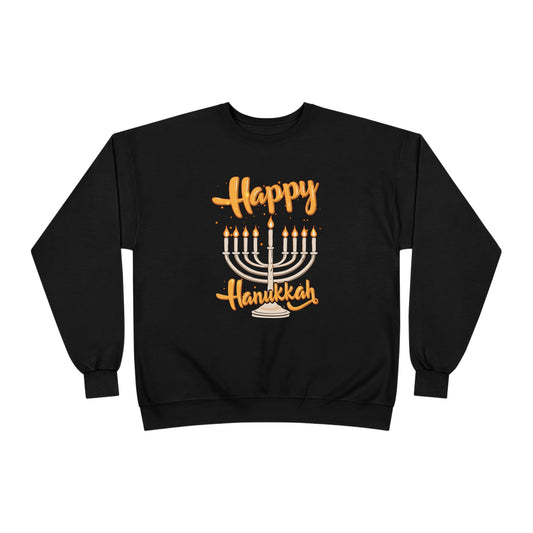 "Happy Hanukkah" Unisex EcoSmart® Crewneck Sweatshirt