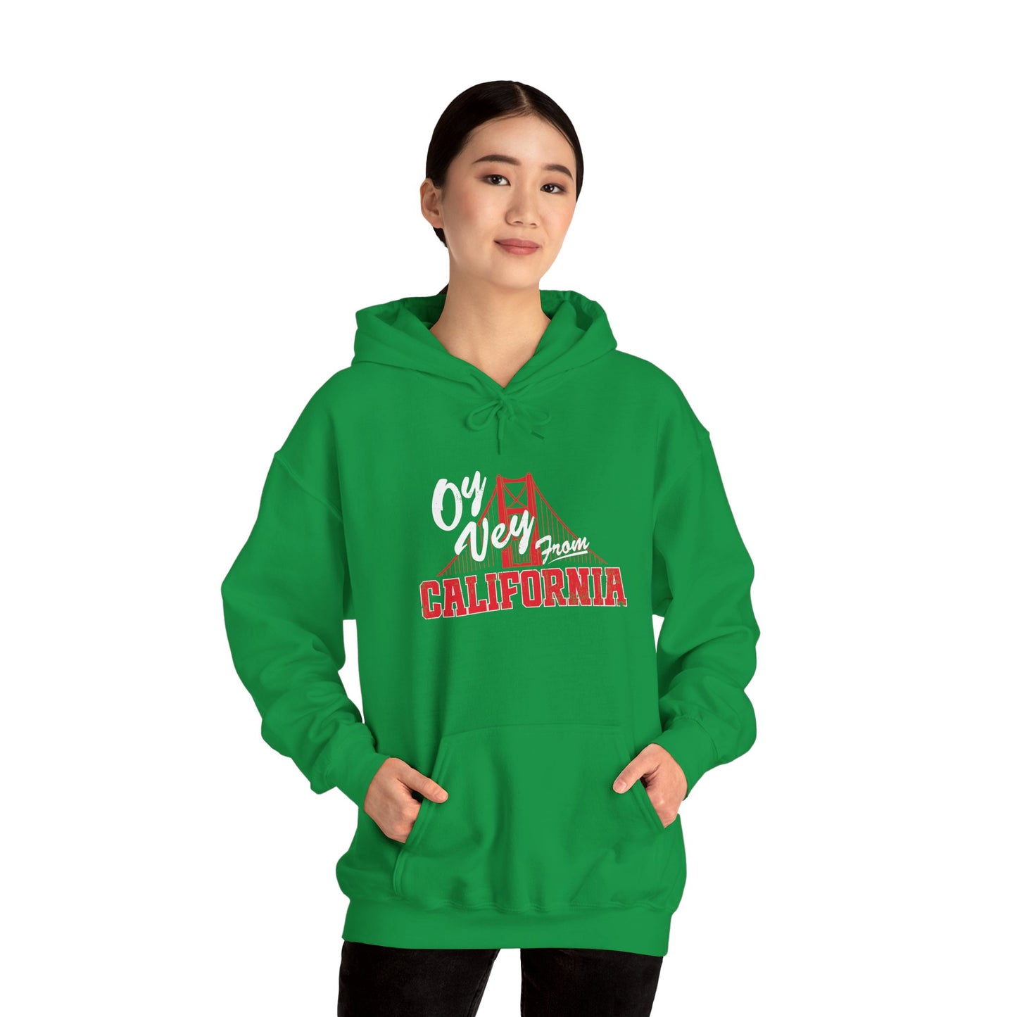 "OY VEY FROM CALIFORNIA" Unisex Heavy Blend™ Hooded Sweatshirt