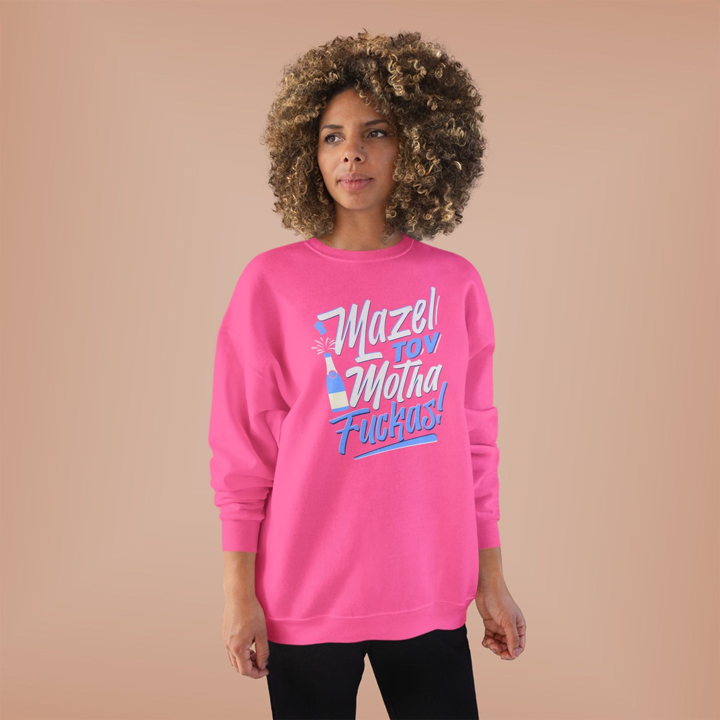 "Mazel Tov Motha Fuckas" Unisex EcoSmart® Crewneck Sweatshirt