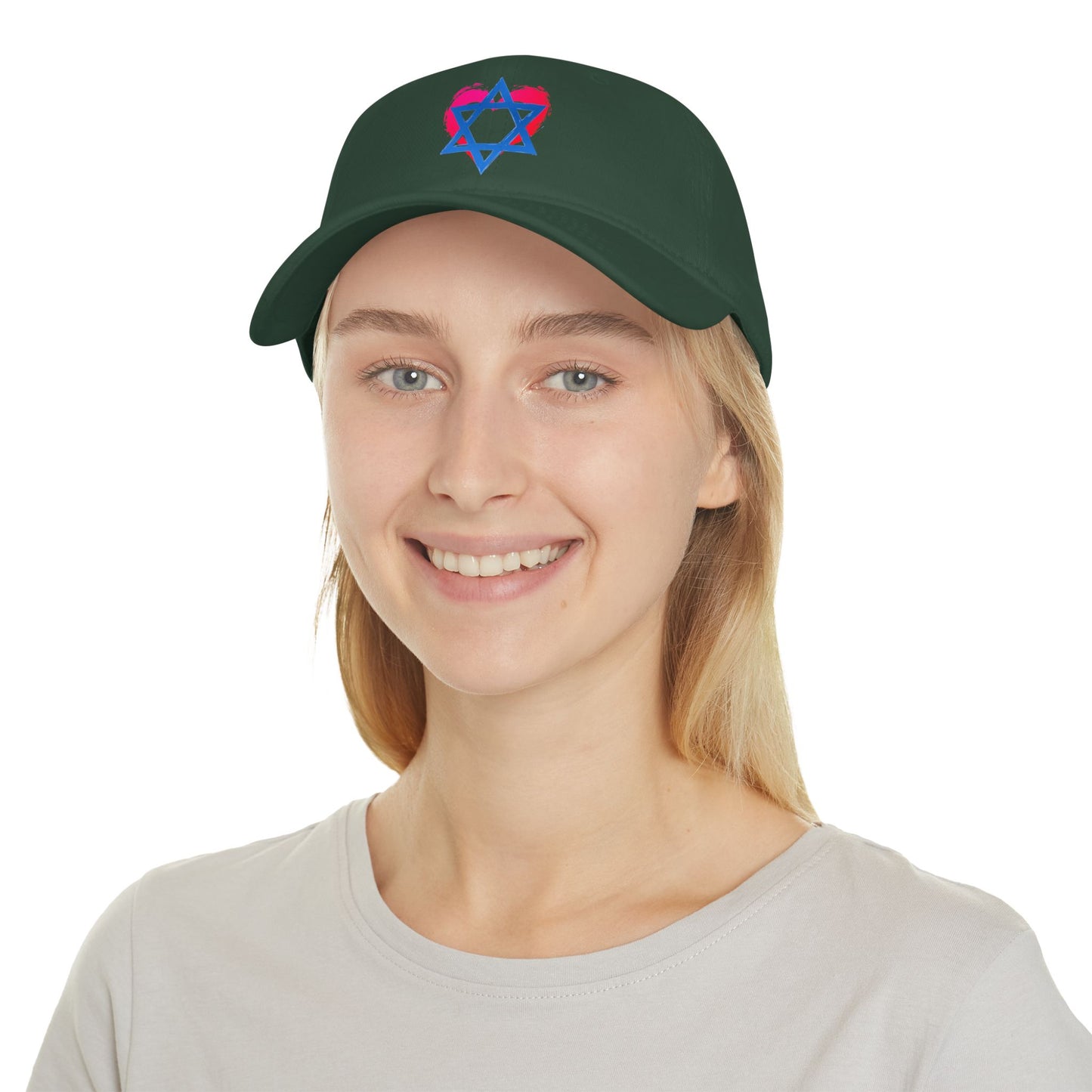 Star of David with Heart Low Profile Baseball Cap