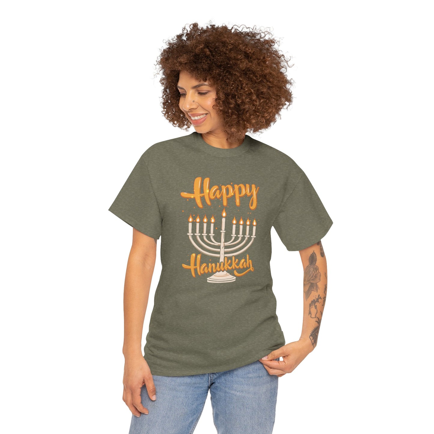 "Happy Hanukkah" Unisex Heavy Cotton Tee