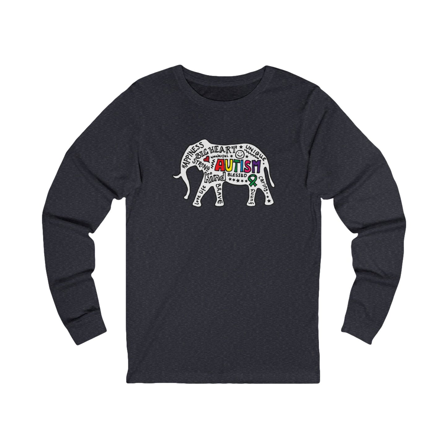 Autism Awareness Elephant Long Sleeve Tee
