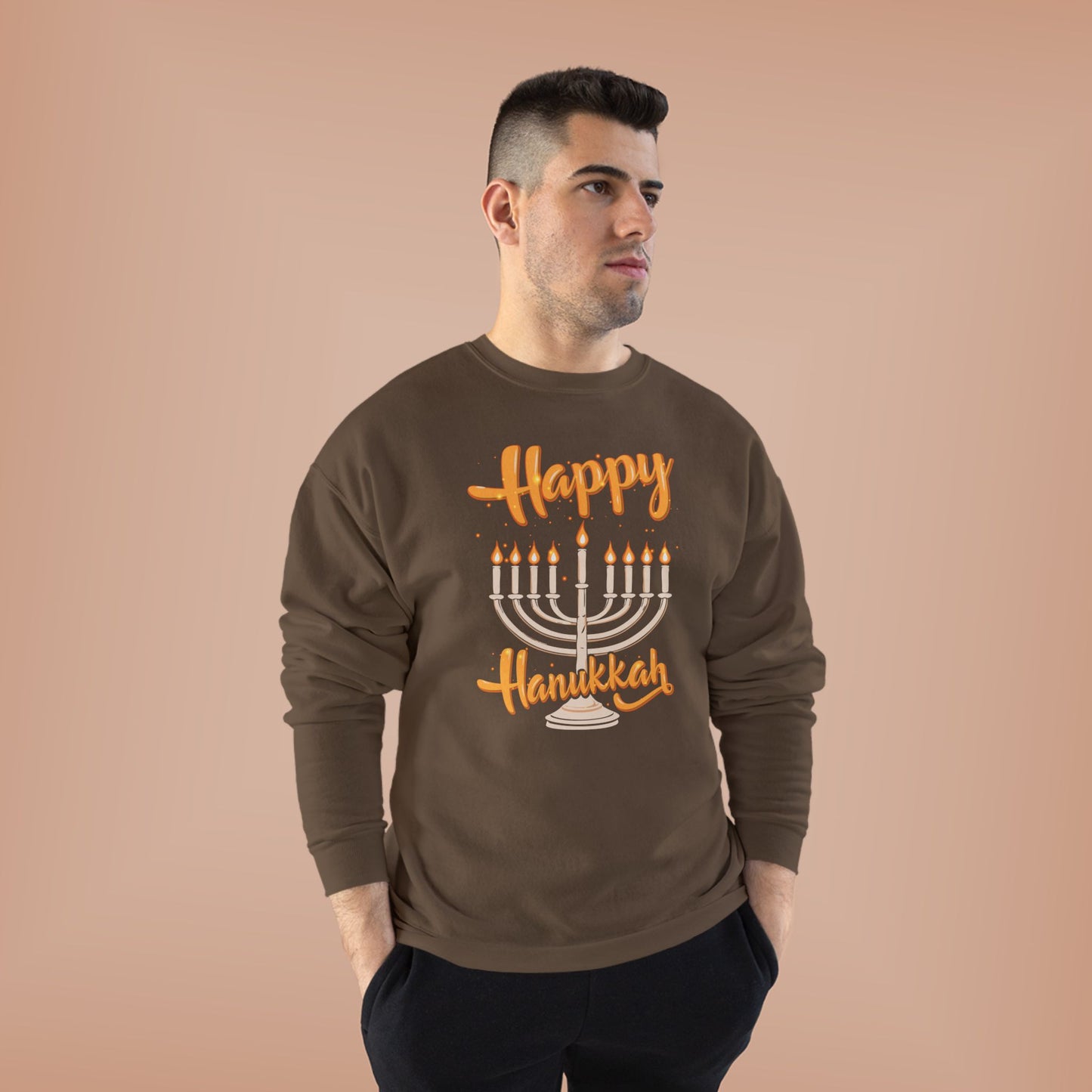 "Happy Hanukkah" Unisex EcoSmart® Crewneck Sweatshirt