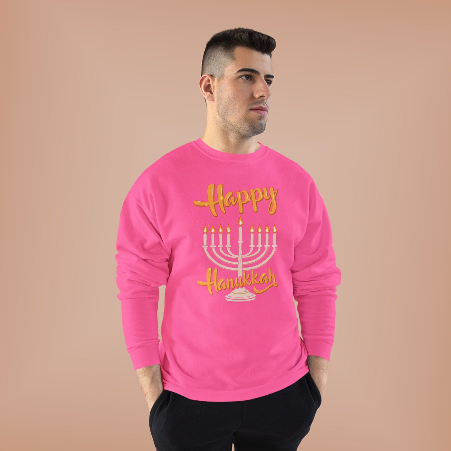 "Happy Hanukkah" Unisex EcoSmart® Crewneck Sweatshirt