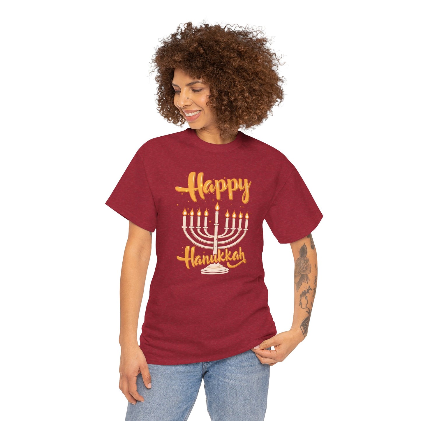 "Happy Hanukkah" Unisex Heavy Cotton Tee