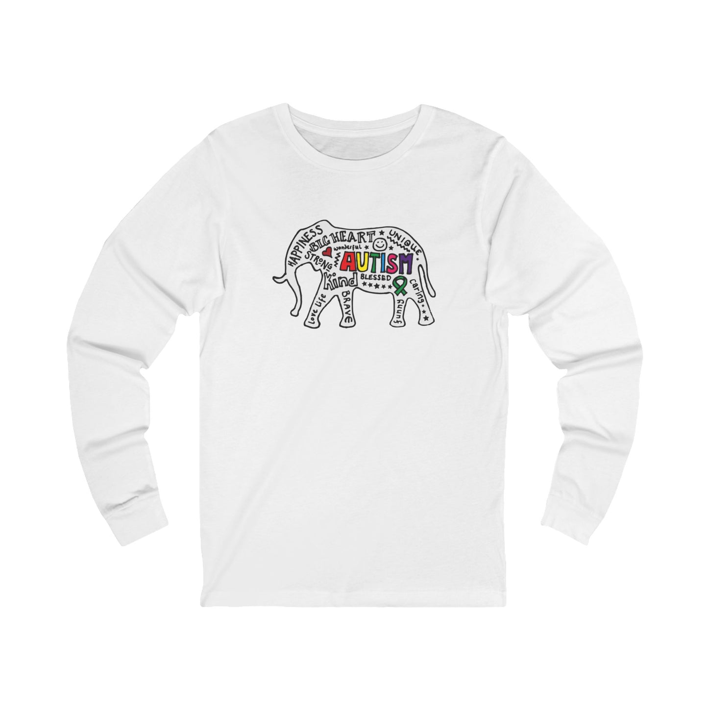 Autism Awareness Elephant Long Sleeve Tee