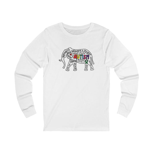 Autism Awareness Elephant Long Sleeve Tee