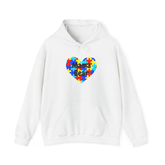 Mama Bear Autism Puzzle Heart Sweatshirt - Autism Awareness Mom Hoodie