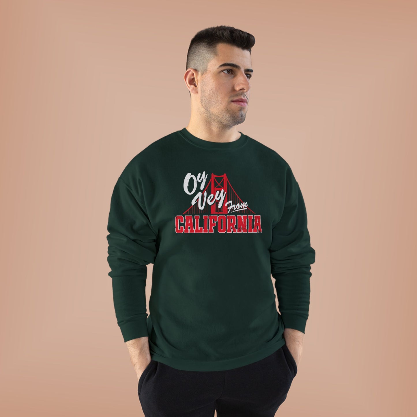 "OY VEY FROM CALIFORNIA" Unisex EcoSmart® Crewneck Sweatshirt