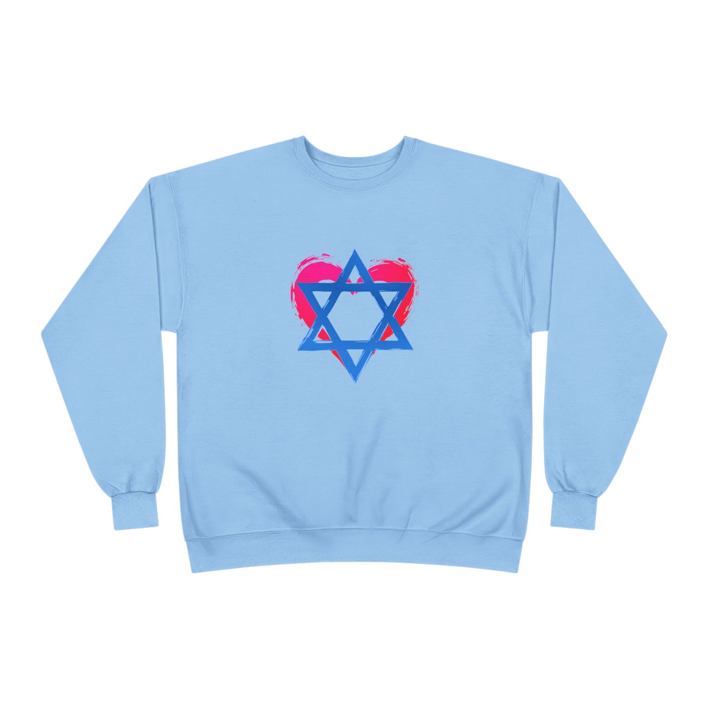 Star of David with Heart Unisex EcoSmart® Crewneck Sweatshirt