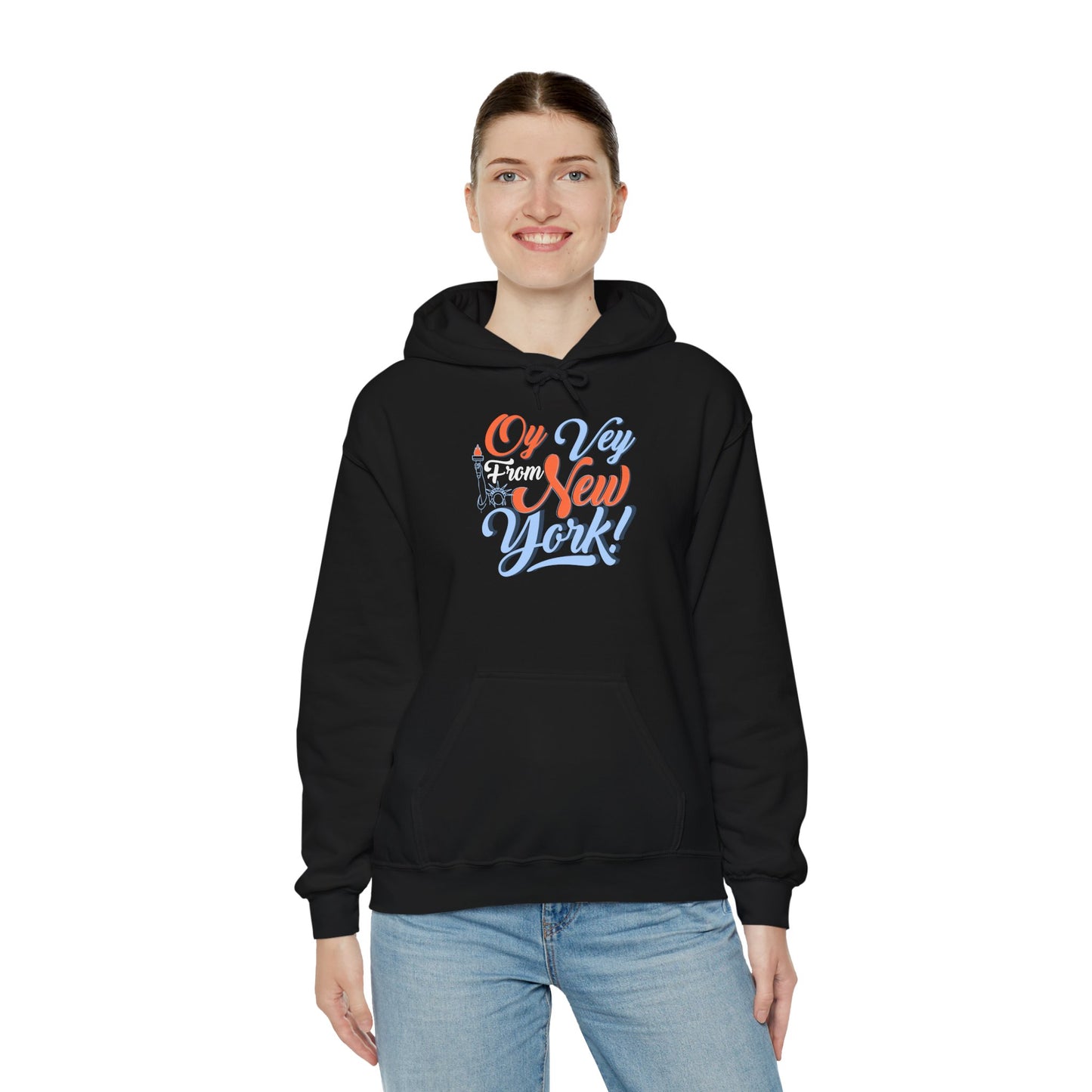 "OY VEY FROM NEW YORK" Unisex Heavy Blend™ Hooded Sweatshirt