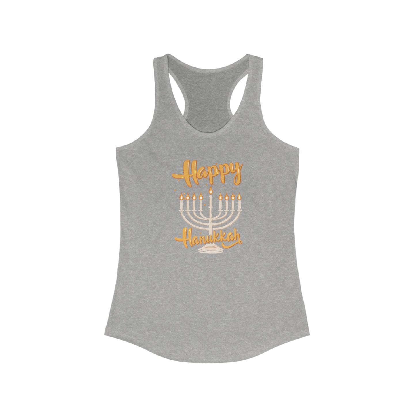 "Happy Hanukkah" Women's Ideal Racerback Tank