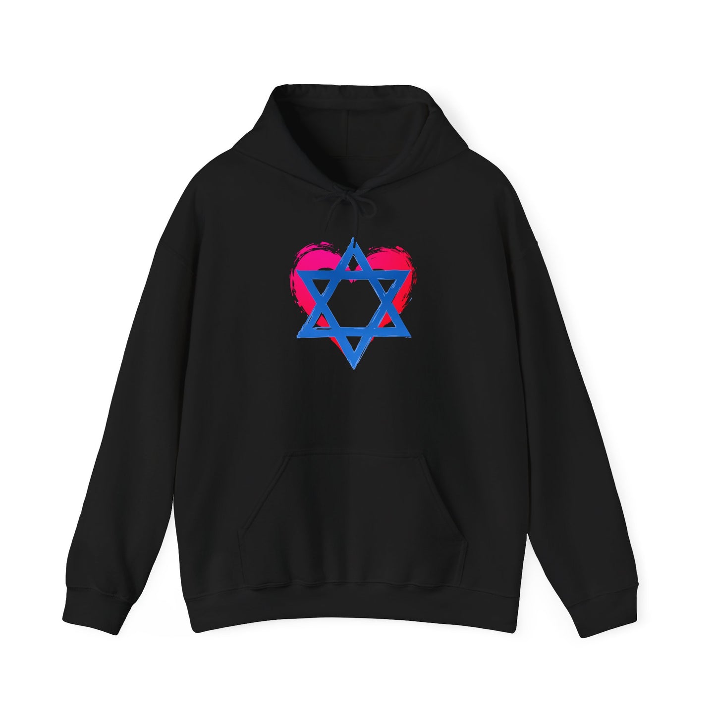 Star of David with Heart Unisex Heavy Blend™ Hooded Sweatshirt