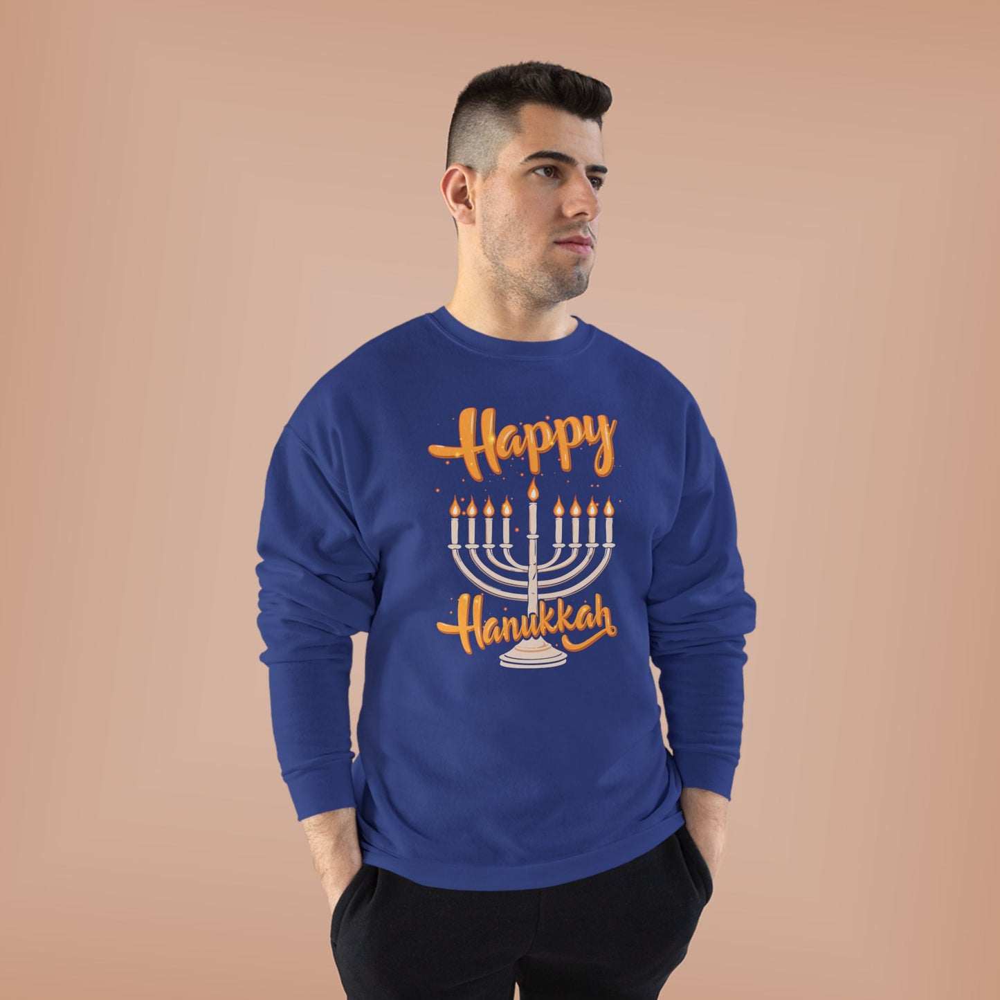 "Happy Hanukkah" Unisex EcoSmart® Crewneck Sweatshirt