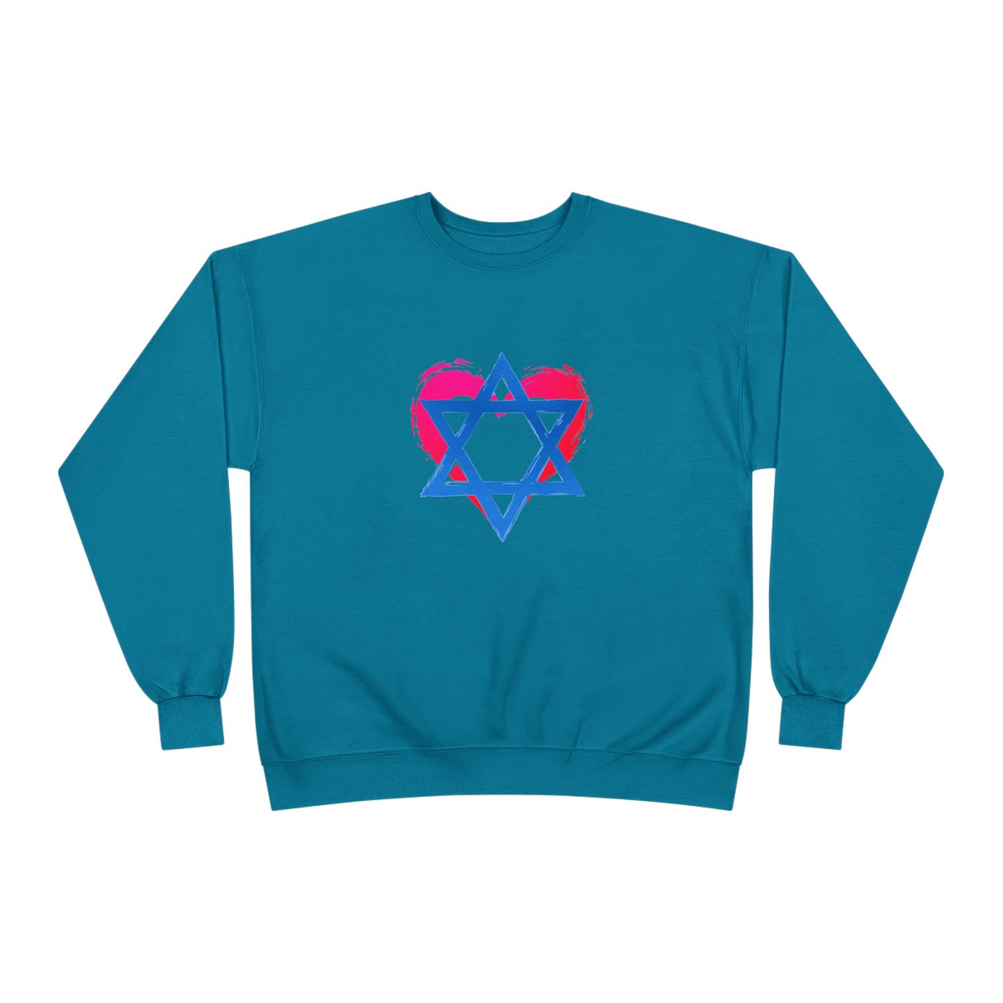 Star of David with Heart Unisex EcoSmart® Crewneck Sweatshirt