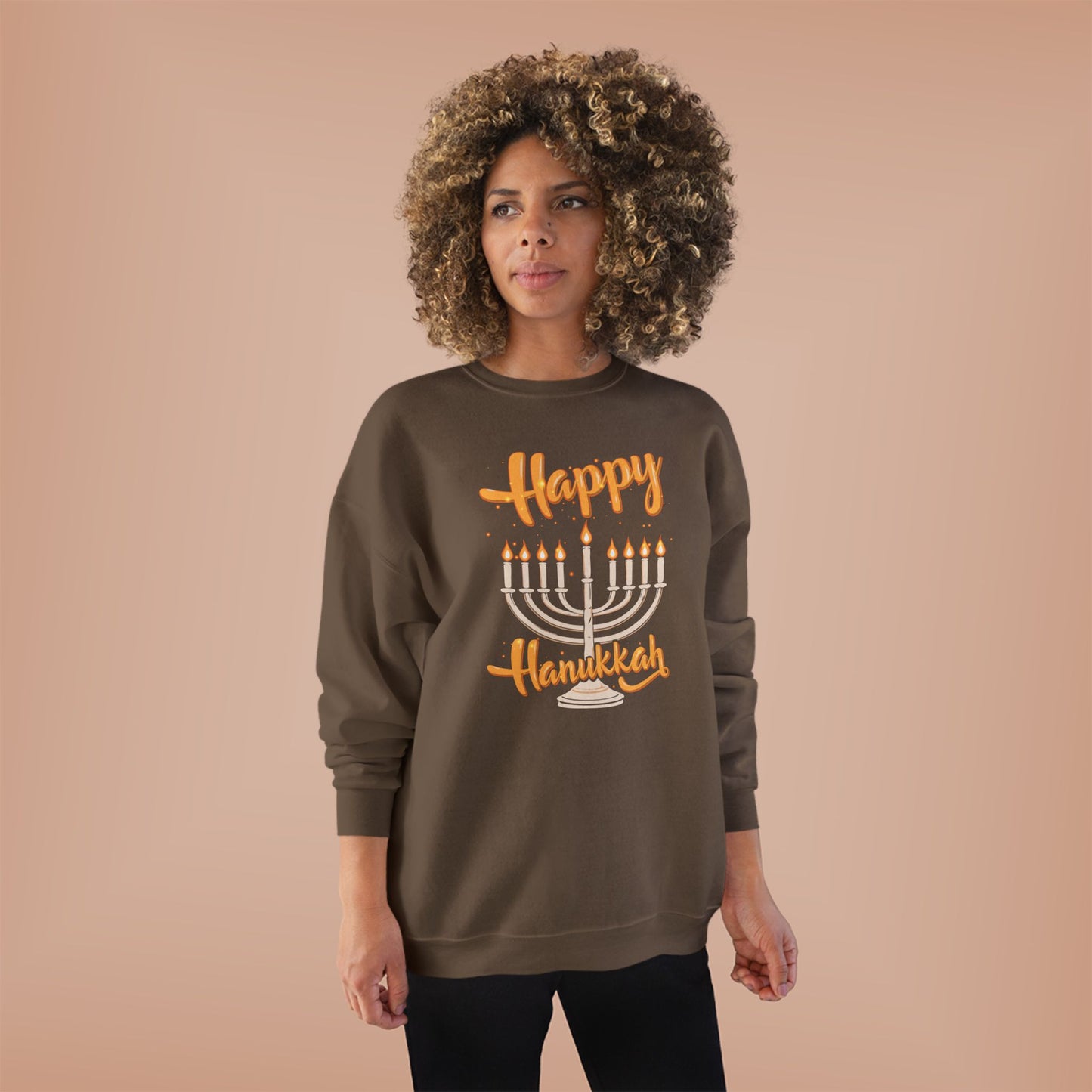 "Happy Hanukkah" Unisex EcoSmart® Crewneck Sweatshirt