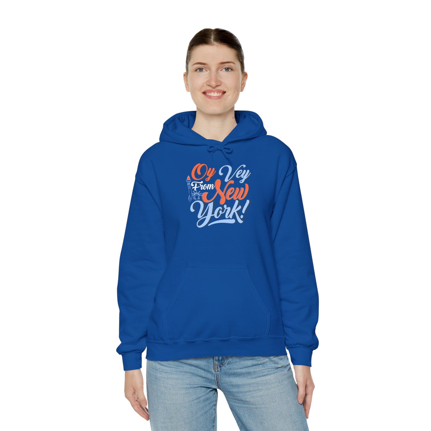 "OY VEY FROM NEW YORK" Unisex Heavy Blend™ Hooded Sweatshirt