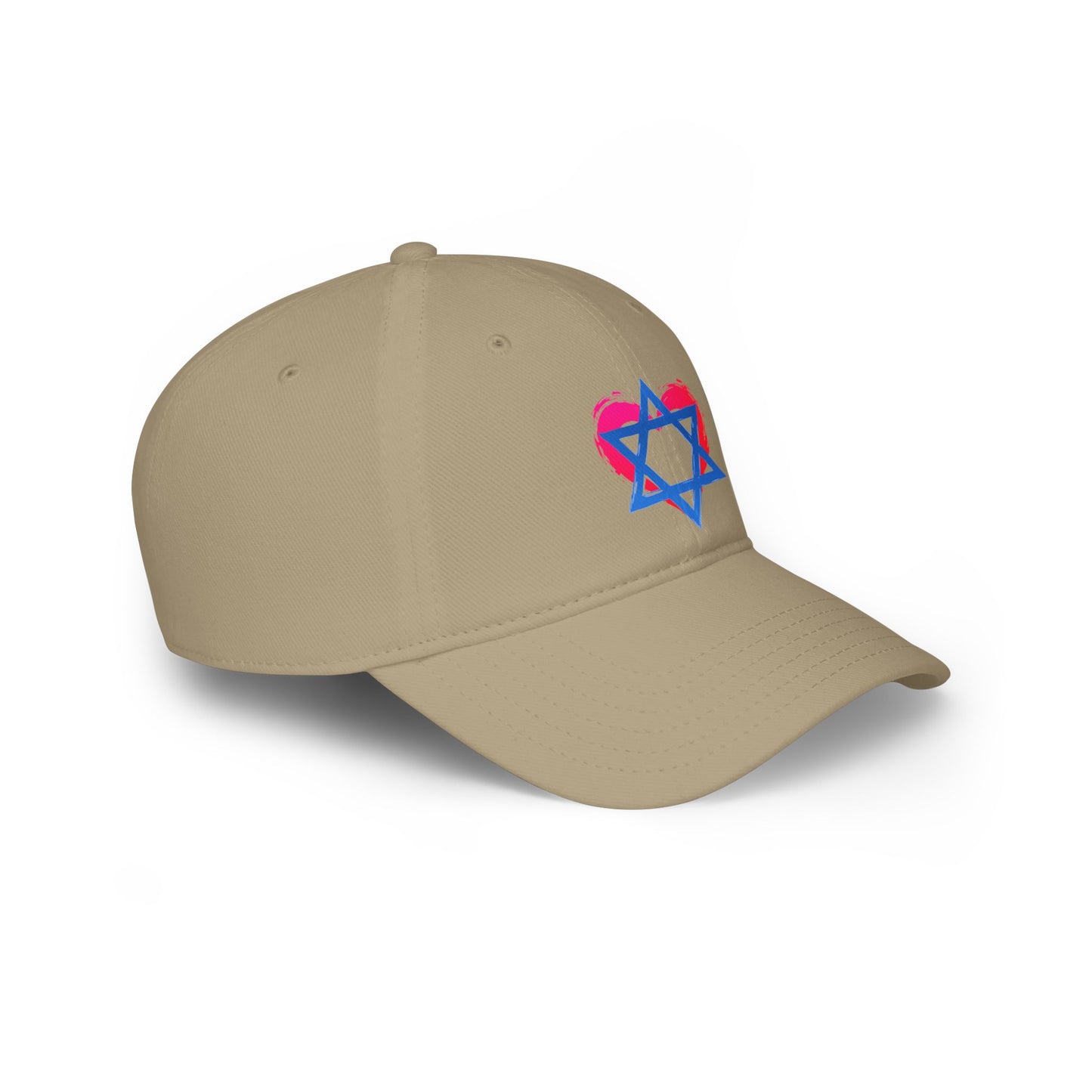 Star of David with Heart Low Profile Baseball Cap