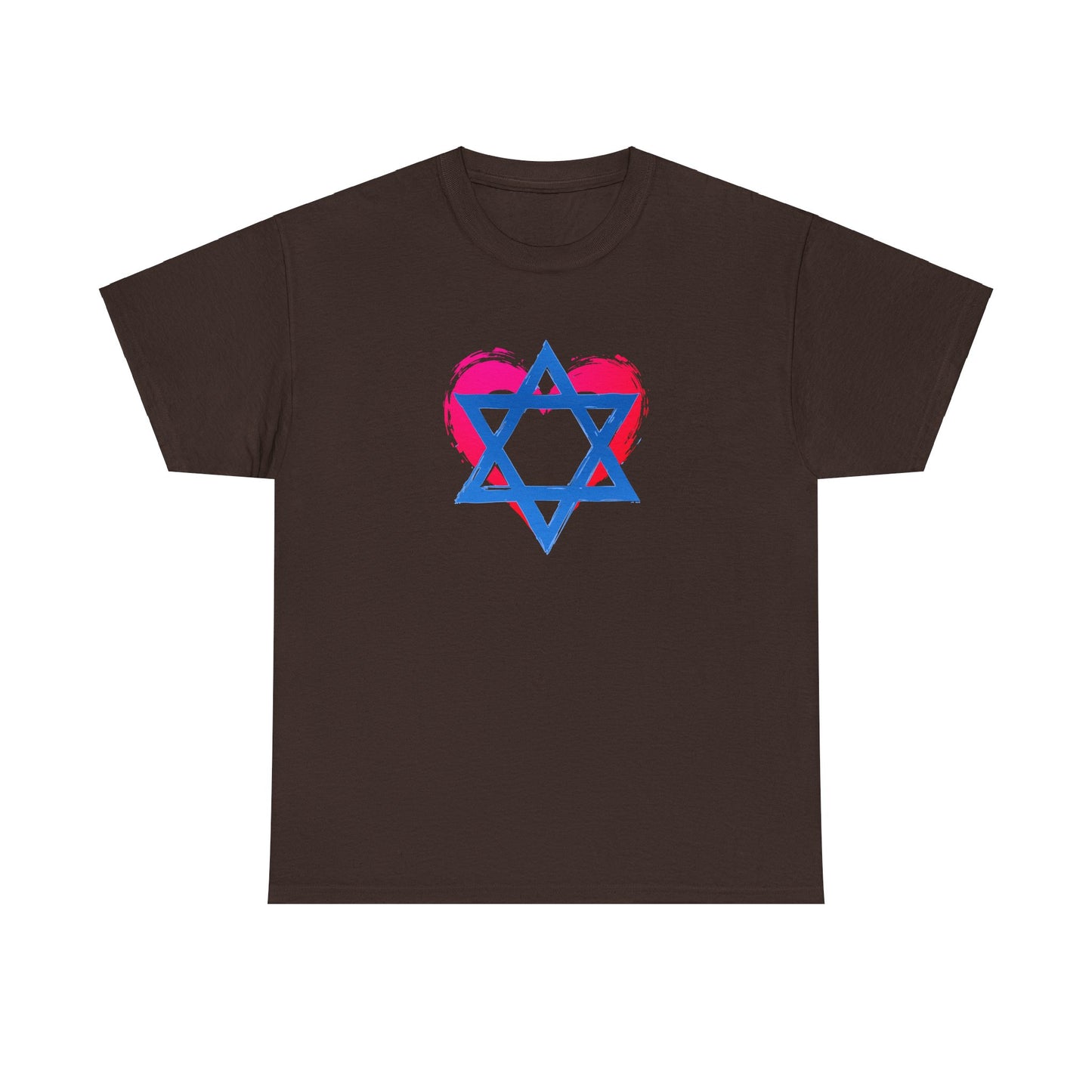 Star of David with Heart Unisex Heavy Cotton Tee